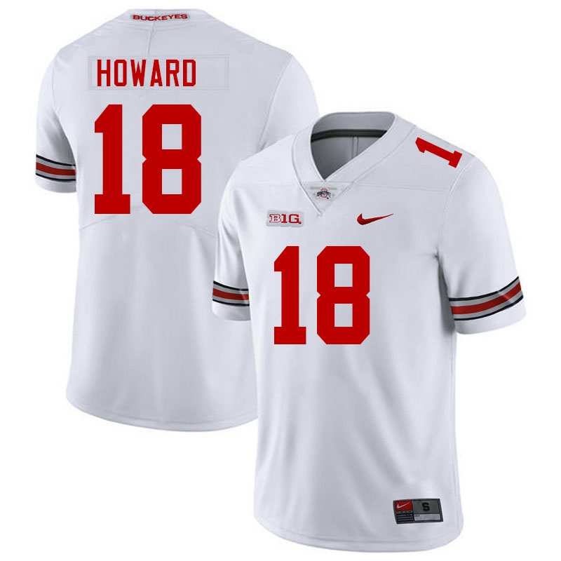 Men #18 Will Howard Ohio State Buckeyes College Football Jerseys Stitched-White